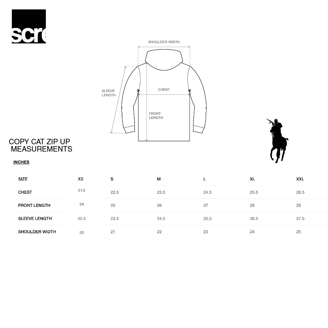 Copy cat zip up hoodie